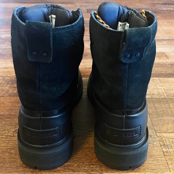 Sorel Womens Black Boots Lennox Waterproof Outdoor Duck Leather/Suede  Size 9 - Picture 6 of 13